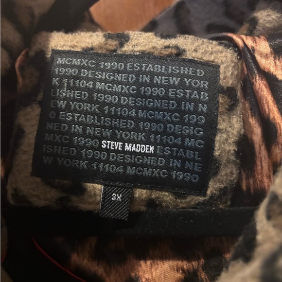 Steve Madden Leopard Print Teddy Jacket - Picture 3 of 3